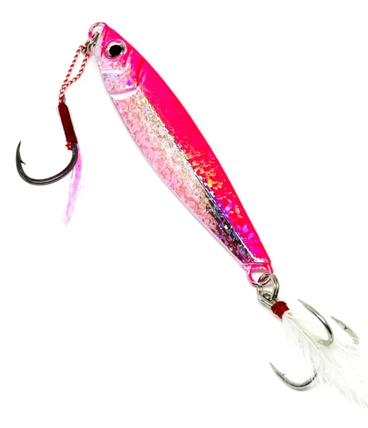 Johnny Jigs - Long Casting Jig - Pink/Silver