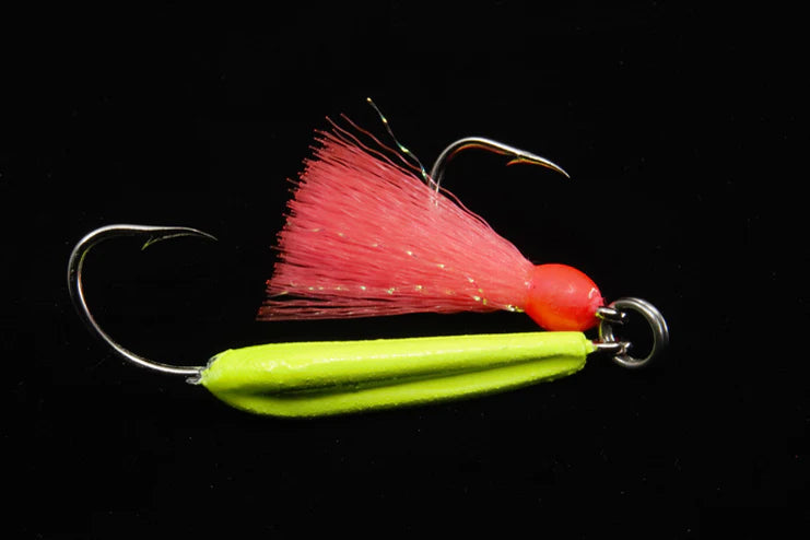 arcane fishing lure High Jinx Pro, 1/4 oz. / Chartreuse Body with Pink Teaser