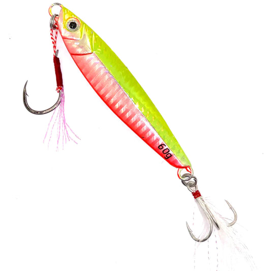 Johnny Jigs - Long Casting Jig - Green/Pink