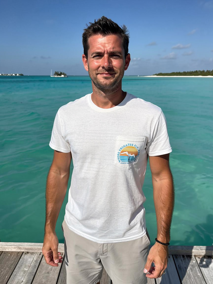 Mahi Maniacs - Where Frigates Fly Pocket T-Shirt