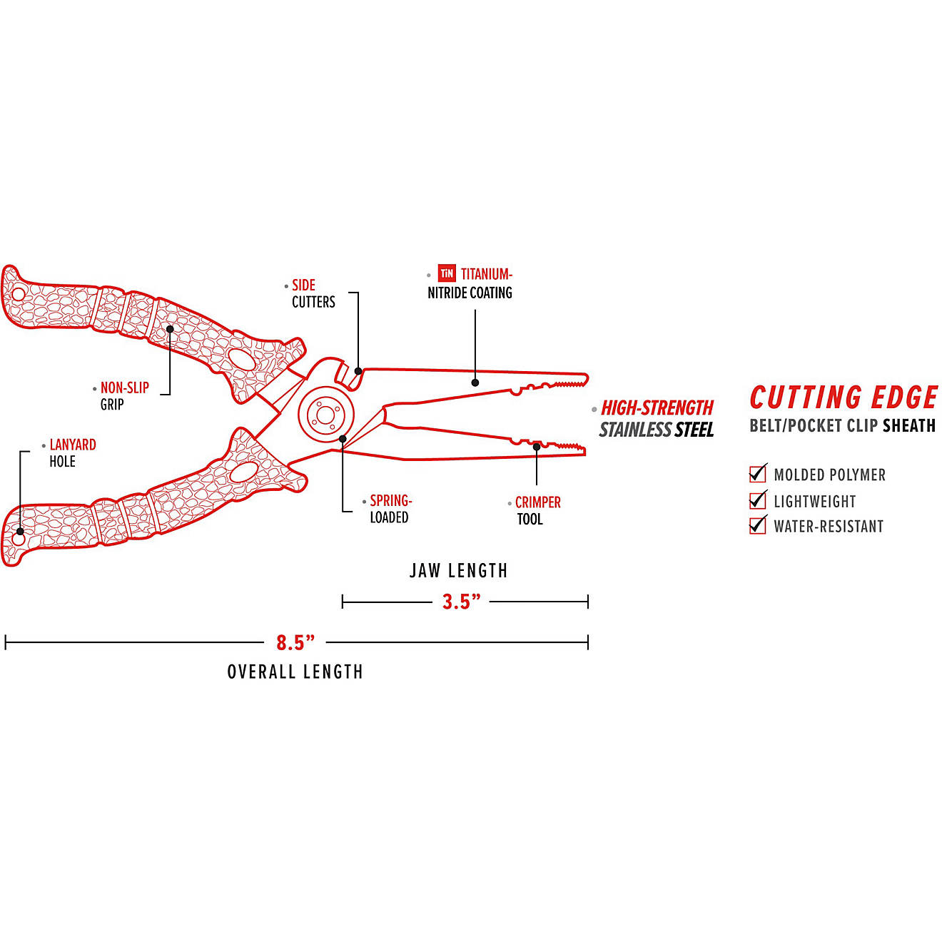 Bubba - 8.5" Stainless Steel Pliers with Sheath
