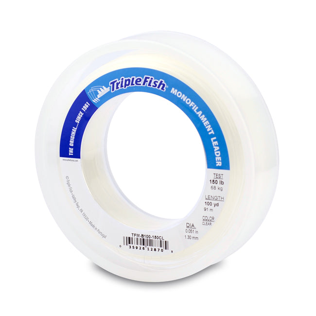 Triple Fish Monofilament Leader 150LB 200LB 300LB - Clear Paradise Tackle Co Triple Fish Monofilament Leader 150LB 200LB 300LB - Clear Paradise Tackle Co