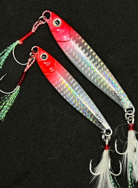 Johnny Jigs - Long Casting Jig - Red/Silver