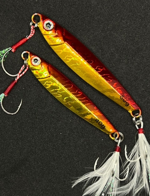 Johnny Jigs - Long Casting Jig Gold/Red – Paradise Tackle Co