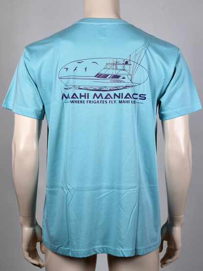 Mahi Maniacs - Sportfish Tahiti Blue - Tri-Blend Comfort Short Sleeve Shirt