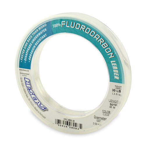 Hi-Seas 100% Fluorocarbon Leader - 50 Yards