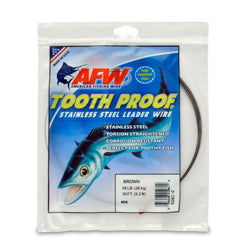 AFW Tooth Proof Stainless Steel Single Strand Leader Wire - 30ft - Camo