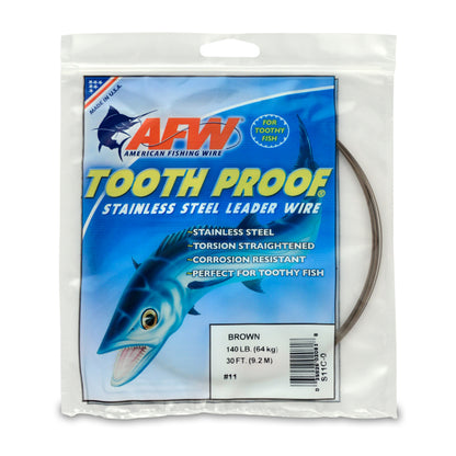 AFW Tooth Proof Stainless Steel Single Strand Leader Wire - 30ft - Camo