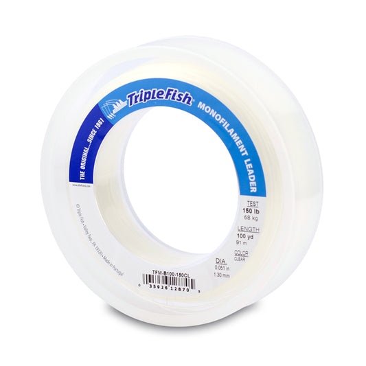 Triple Fish Monofilament Leader 150LB 200LB 300LB - Clear