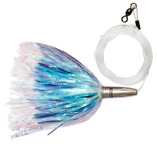 Billy Baits, Turbo Slammer Lure, Small 1 oz (28.3 g), Blue Powder Coated  Head, Blue/White, Pearl/Crystal Flash, 4.25 in (10.8 cm)