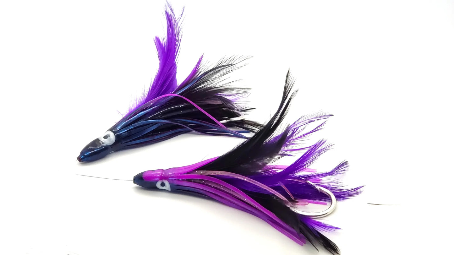 Jaw Lures Tuna & Mahi Feathers - Black/Purple